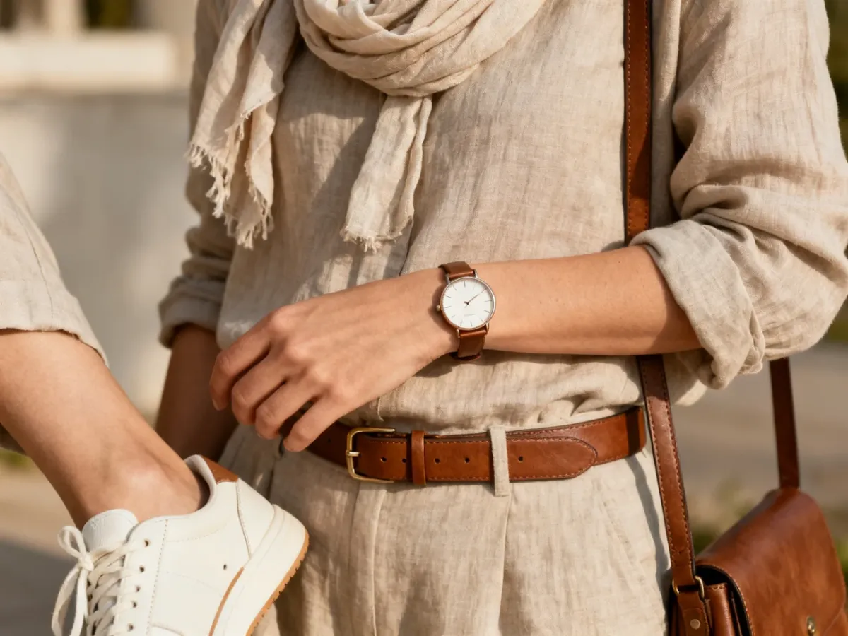 Minimalistyczne dodatki uzupełniające codzienną stylizację casualową