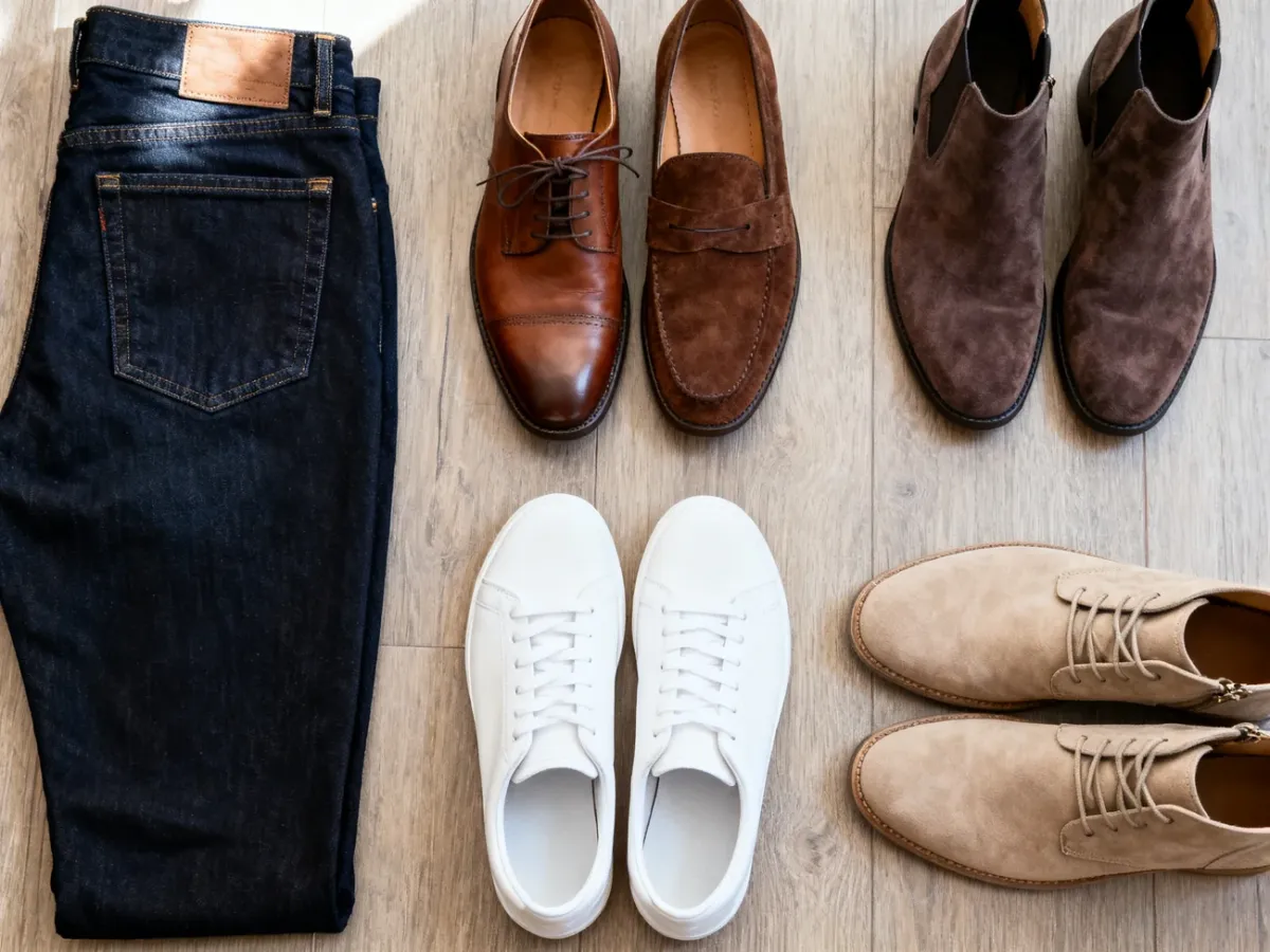 Męskie buty pasujące do jeansów w stylu smart-casual i casual